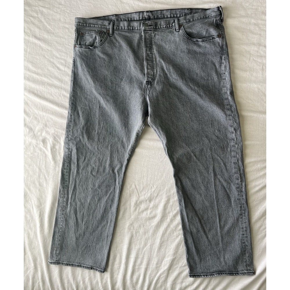 Levi's 501 Original Fit Jeans Men's W48 L30 Gray Button Fly Straight Leg Denim
